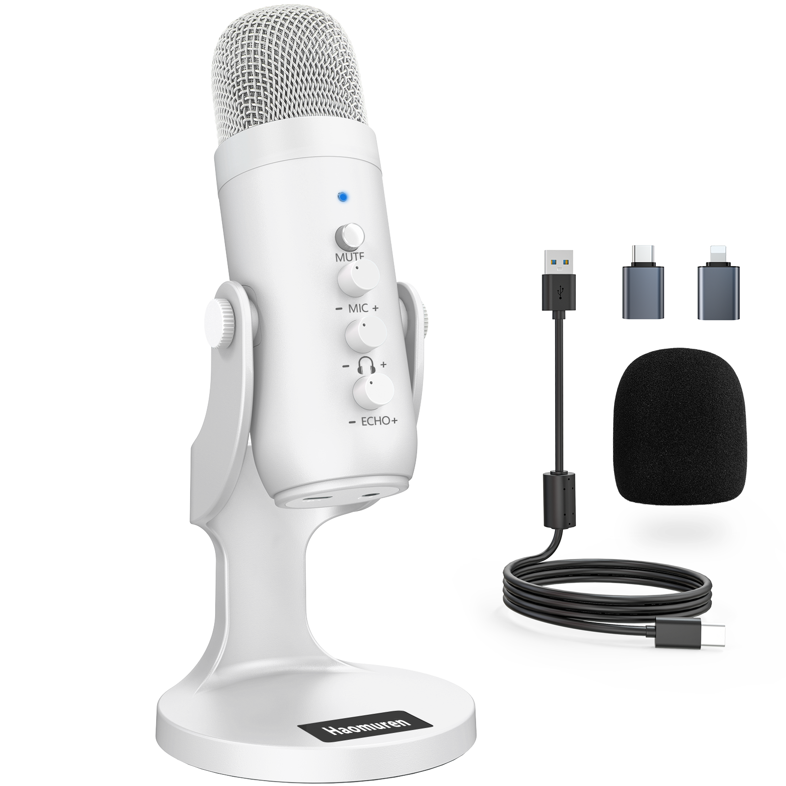 Pc Gaming Youtubers - Professional White USB Condenser Microphone Studio