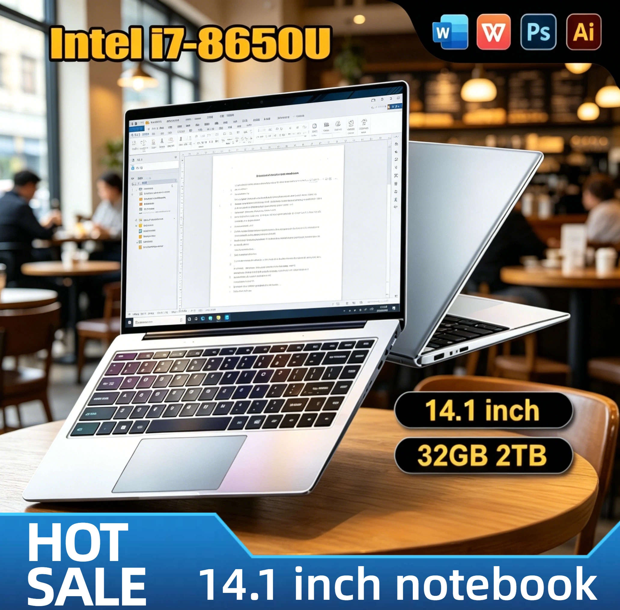 Pc Gaming Intel Core I7 - 14.1 Inch Ultra Slim Laptop Intel