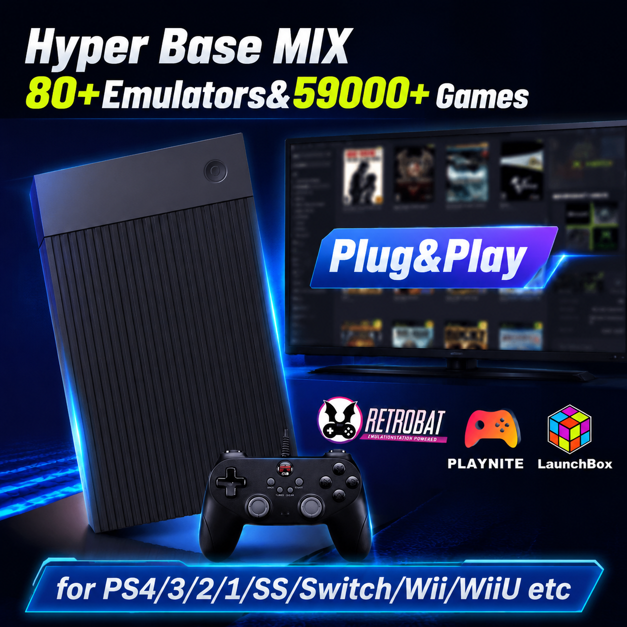 Pc Gaming Emulator - Hyper Base MIX 4T Retro HDD