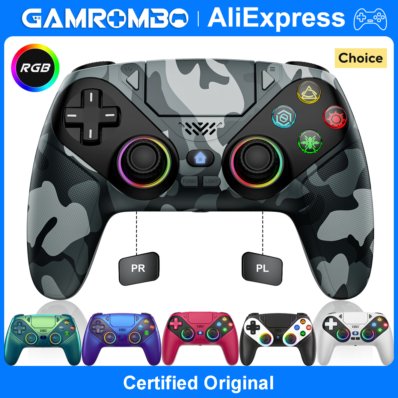 Pc Gaming Emulator - Controller For Playstation 5 PS5/PS5 Pro/Slim/PC,RGB