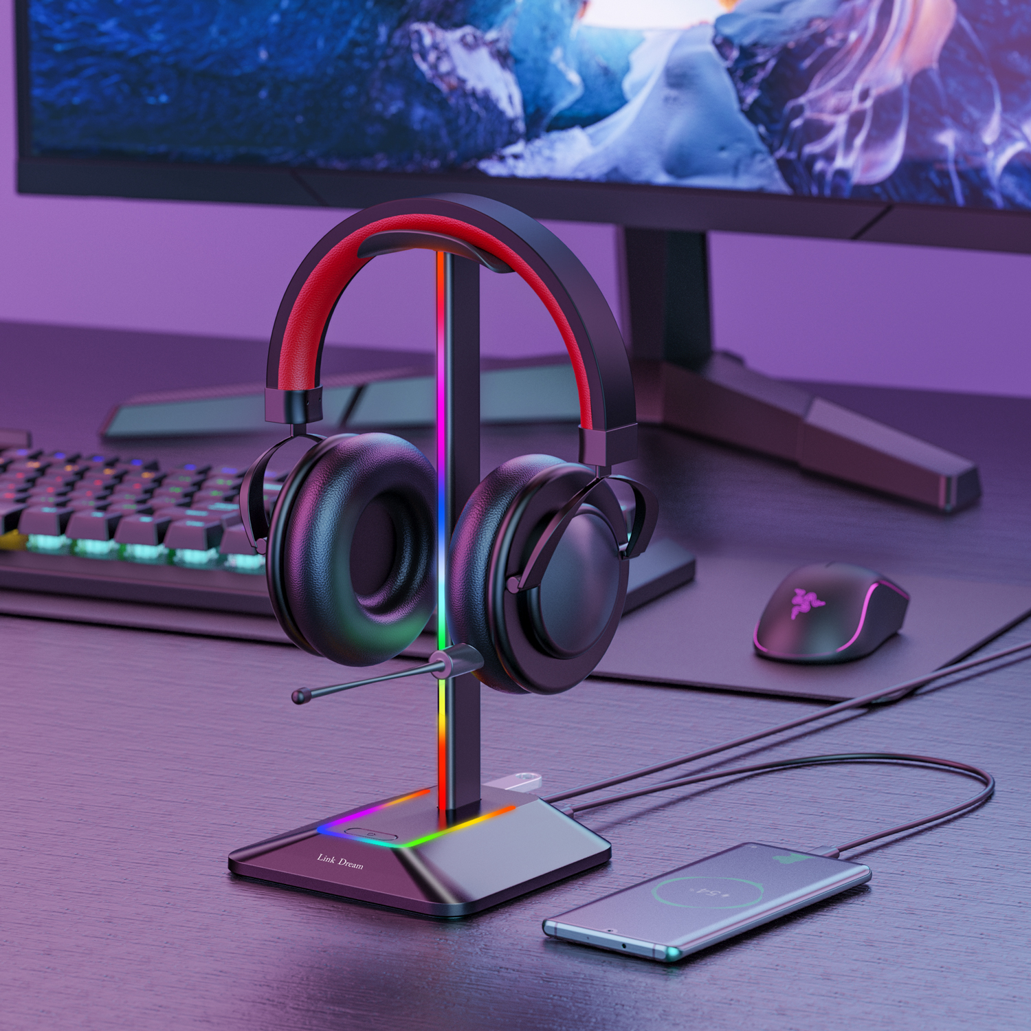 New Bee Z8 RGB Headphones Stan - Headset Stand recensione e prezzo