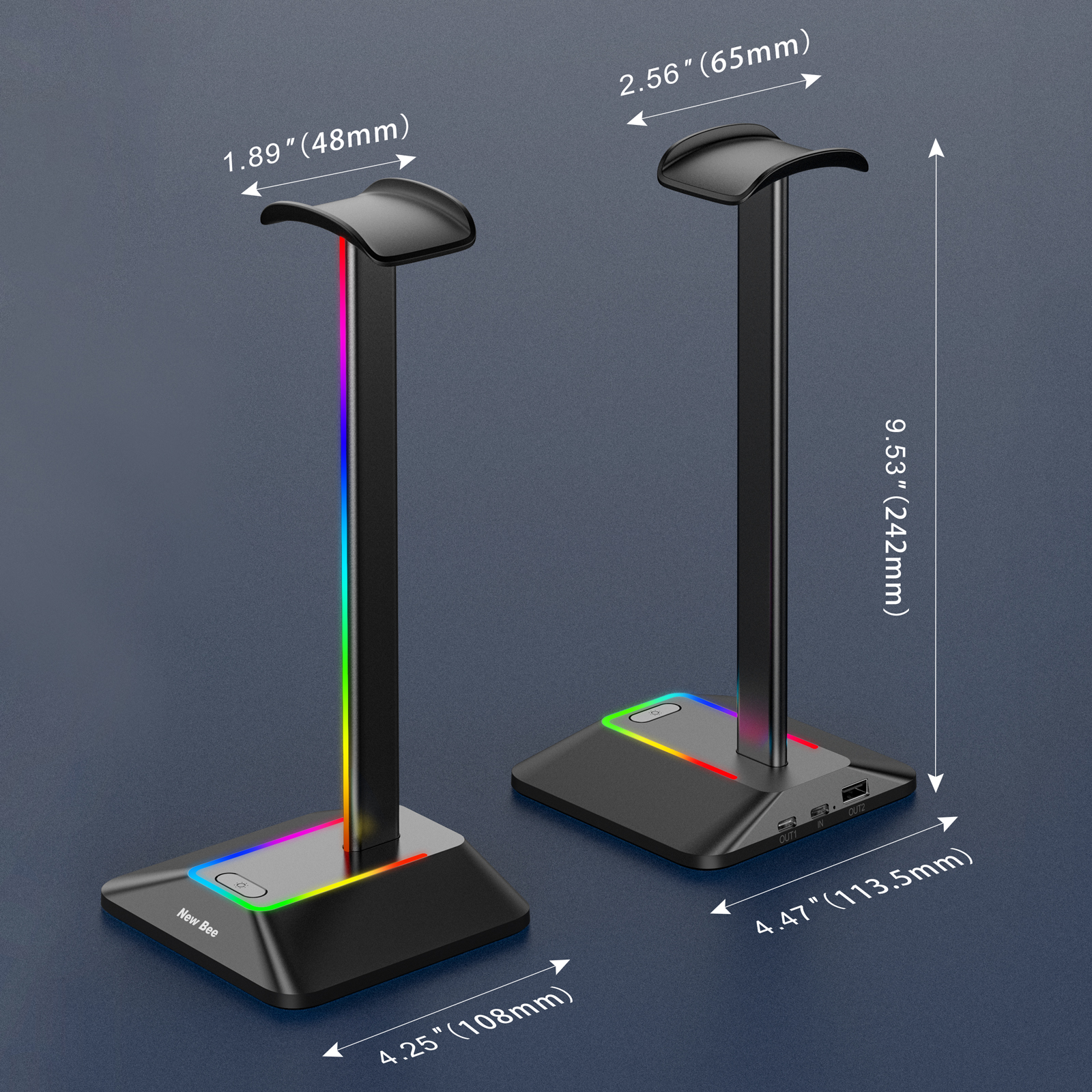 New Bee Z8 RGB Headphones Stan - Headset Stand recensione e prezzo