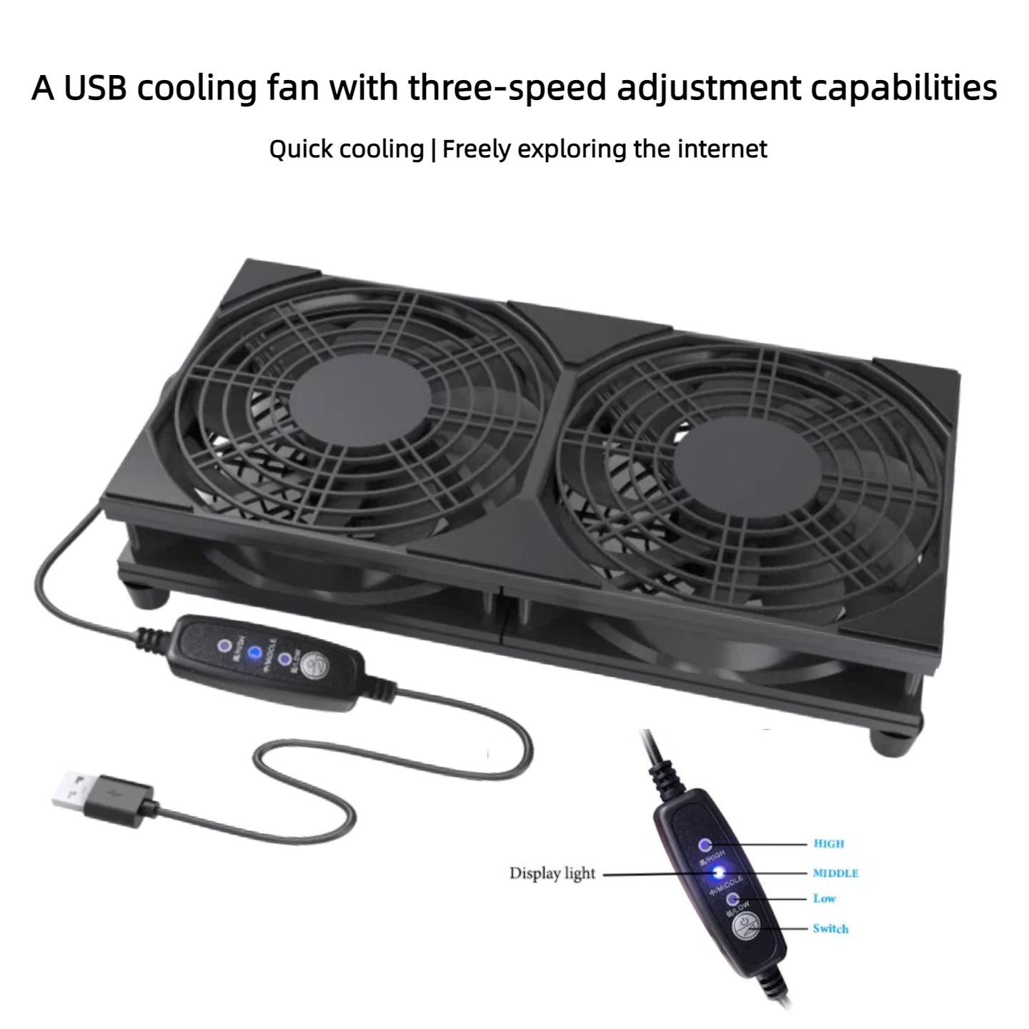 Dual USB Cooling Fan with 3-Sp - Pc Gaming Ff recensione e prezzo
